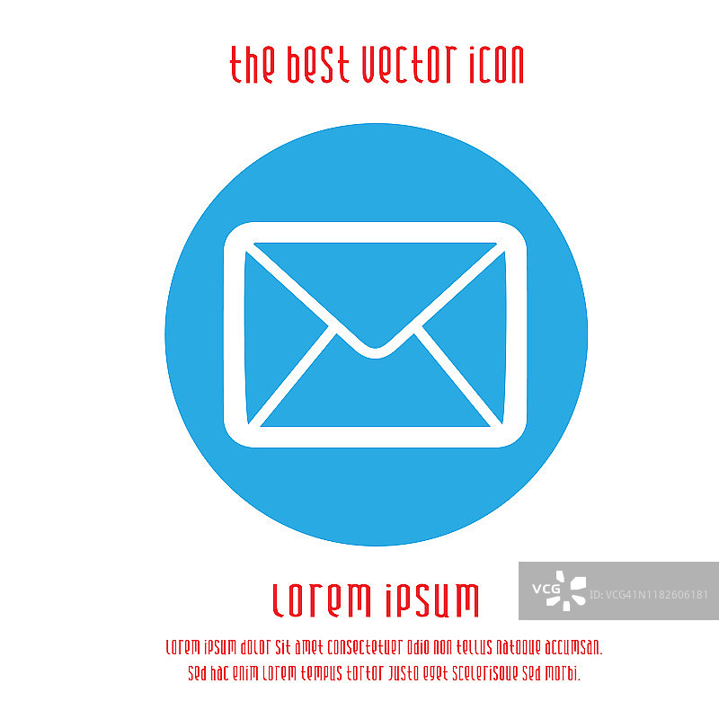 包络矢量图标eps 10。邮件的象征。简单孤立的插图。图片素材