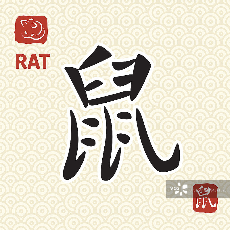 汉字向量图像表示老鼠图片素材