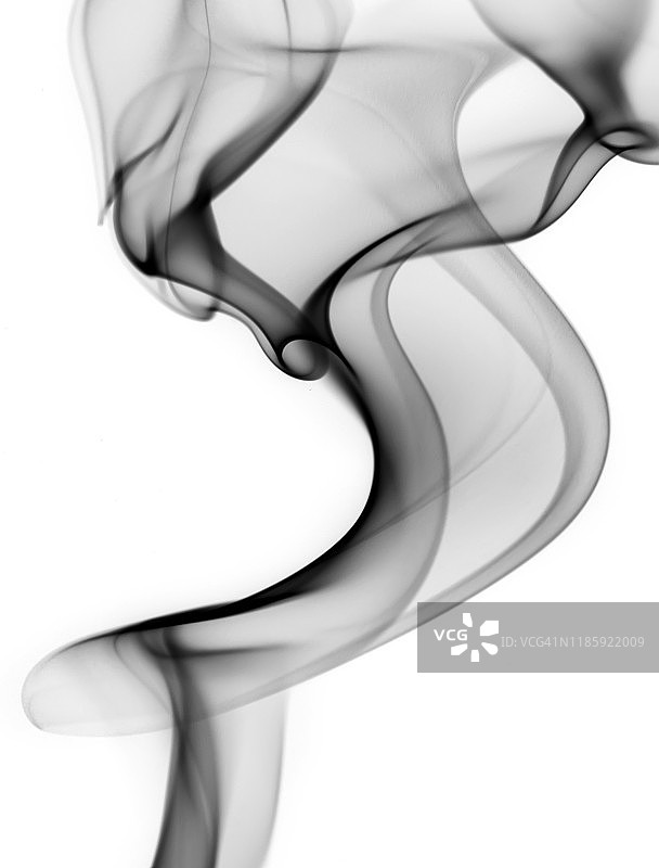白色背景上的黑色烟雾的形式和纹理的完整框架。图片素材