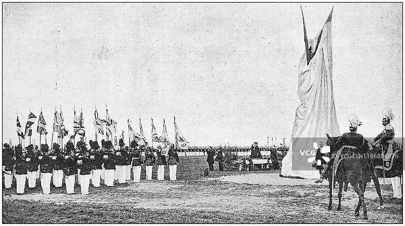 古董照片:安特卫普的军事仪式和游行图片素材