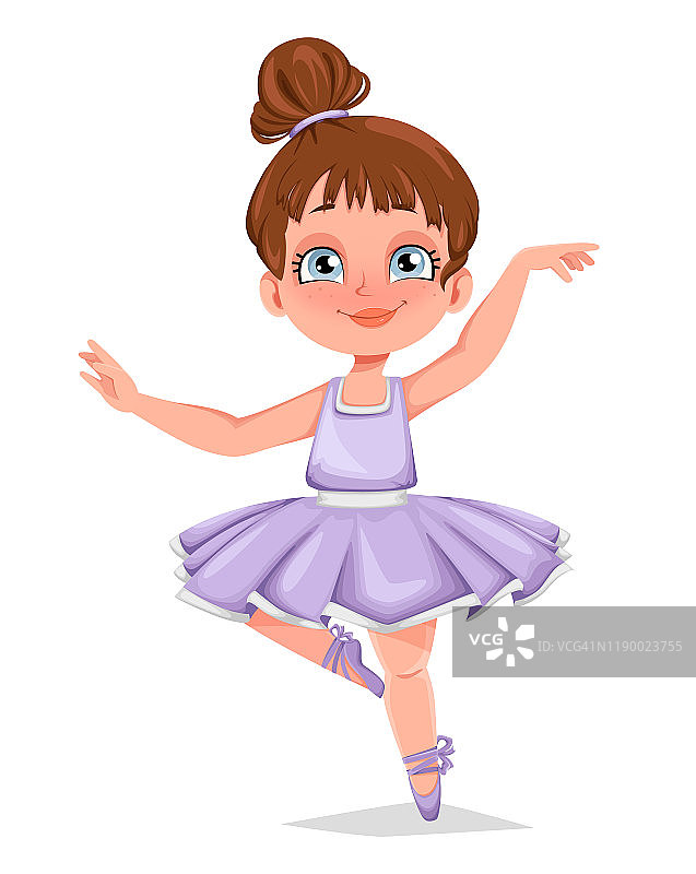 可爱的小芭蕾舞女演员。有趣的女孩图片素材