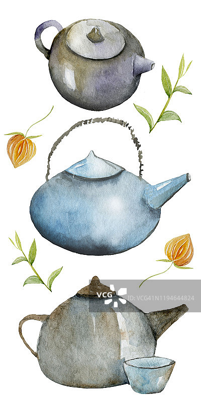山景以中式茶道为主。中国文字茶，完美，幸福，真理图片素材