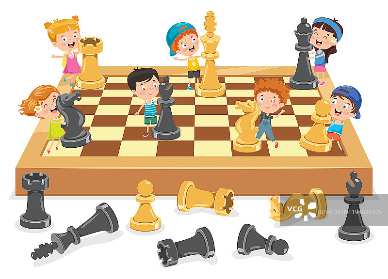 卡通人物下棋游戏图片素材