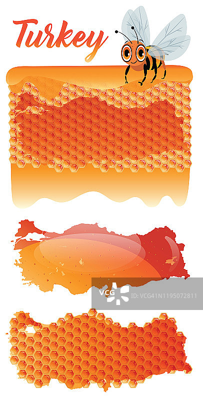 火鸡，蜜蜂和蜂蜜图片素材