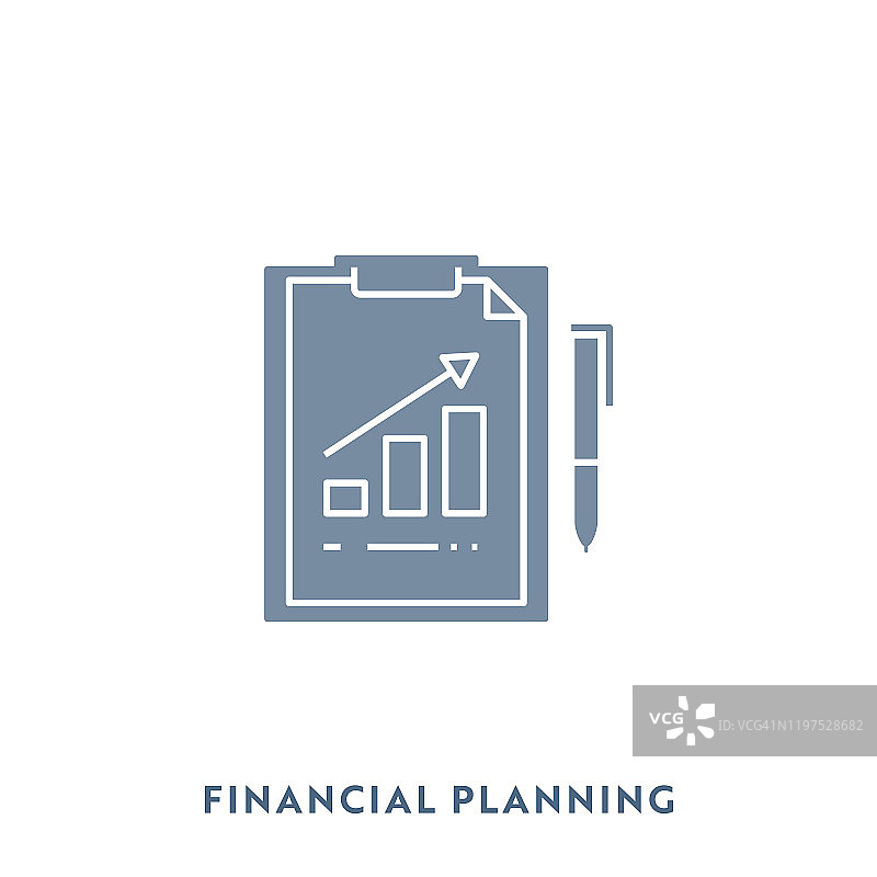 财务规划单色业务平面图标。像素完美图片素材