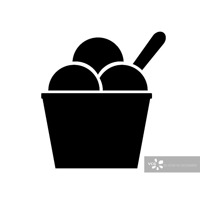 冰淇淋图标，标志孤立在白色背景图片素材