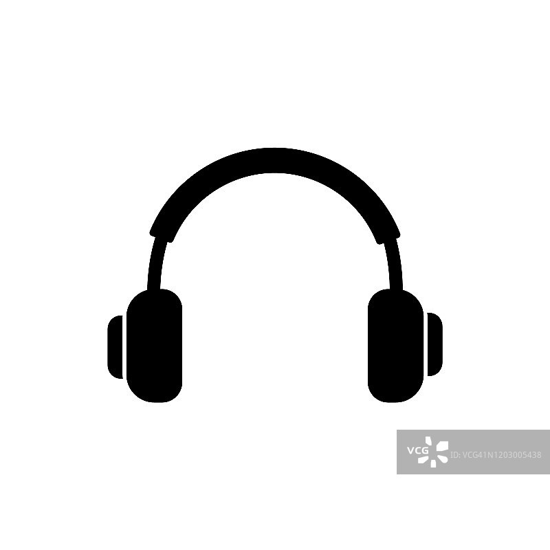 耳机图标，标志孤立在白色背景。耳机图标图片素材