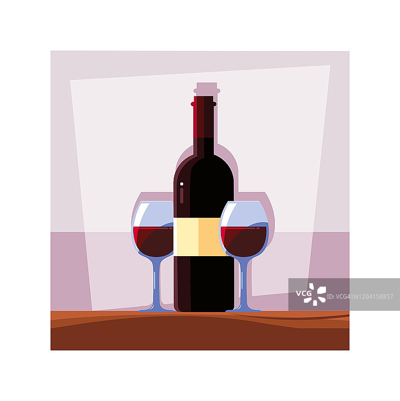 桌上有一瓶和一杯葡萄酒图片素材