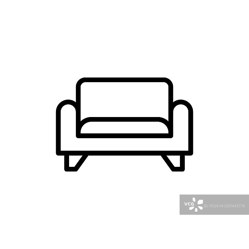 简单的沙发线条图标。图片素材