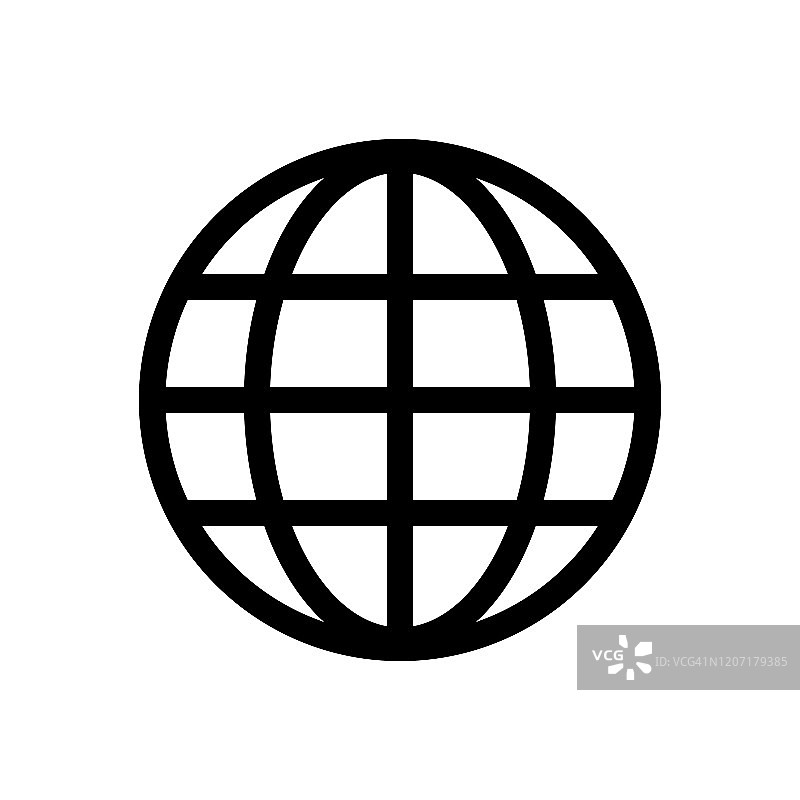 地球仪图标上的白色背景图片素材