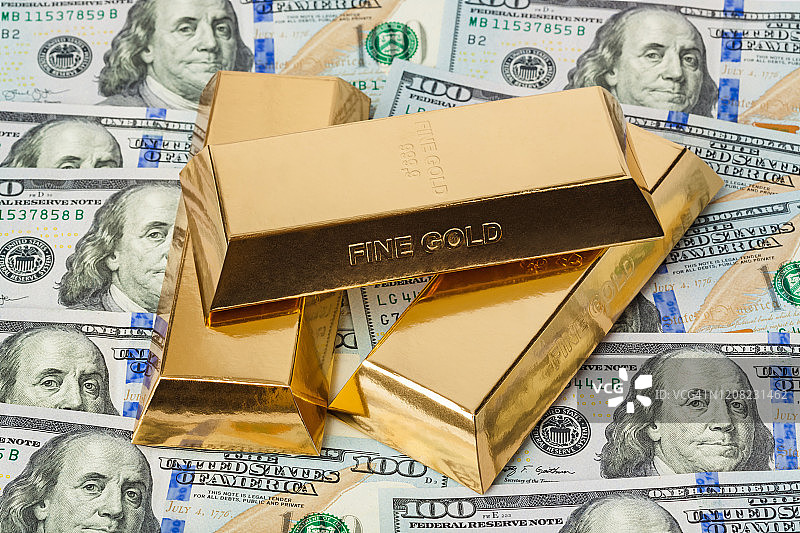黄金和货币-商业背景图片素材
