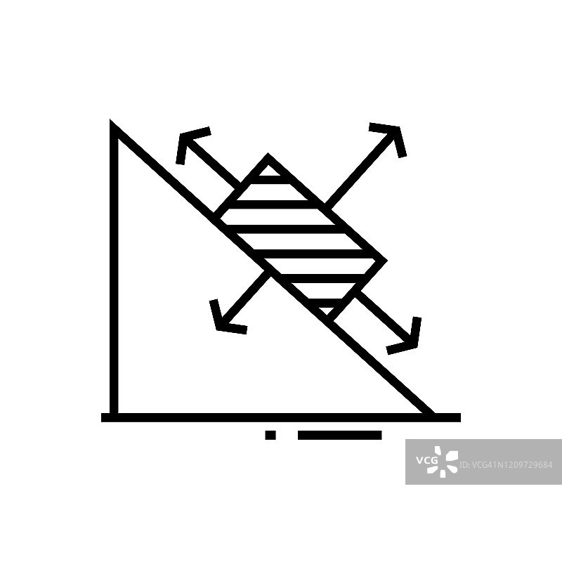数学图表线图标，概念符号，轮廓矢量插图，线性符号图片素材