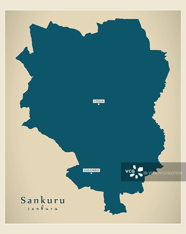现代地图-刚果民主共和国Sankuru省地图图片素材
