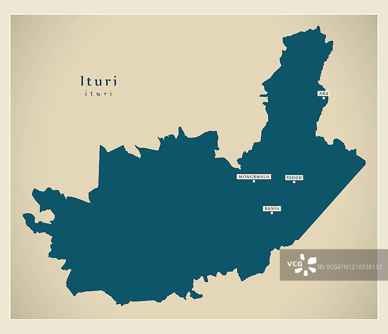 现代地图-刚果民主共和国伊图里省地图图片素材
