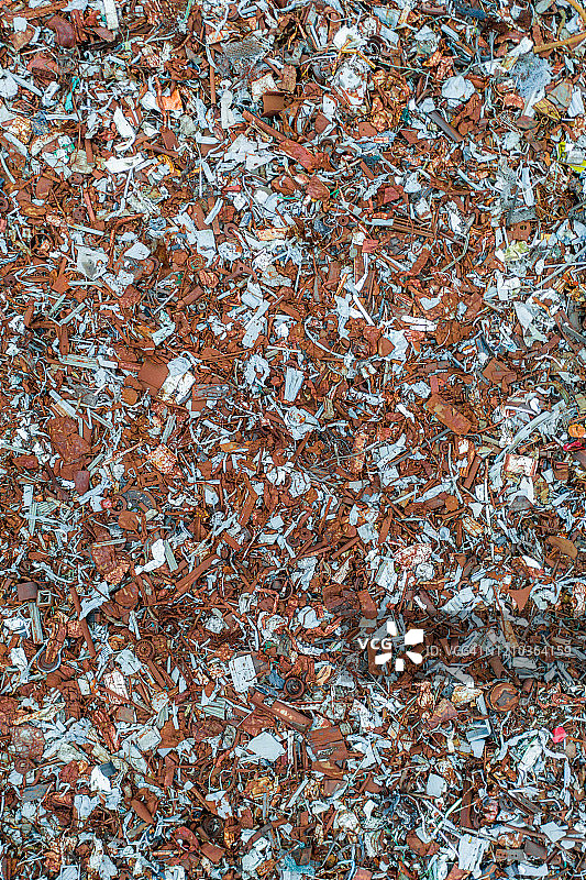 美国新泽西州一堆废金属上方的航拍照片图片素材