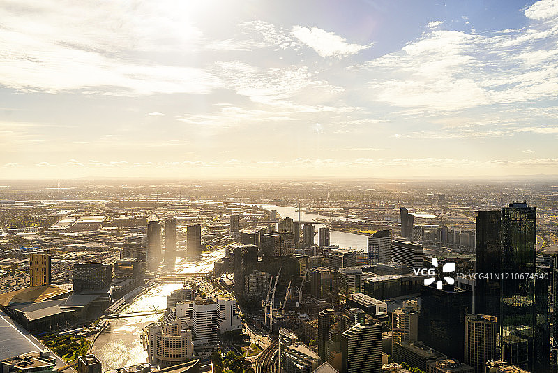 墨尔本日落的风景，澳大利亚图片素材
