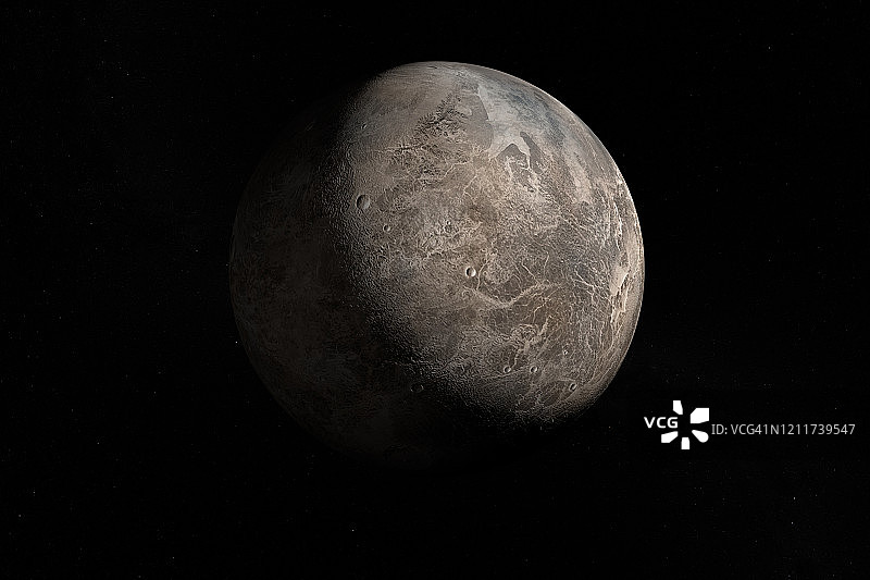 向外太空的矮行星谷神星进发。三维渲染图片素材