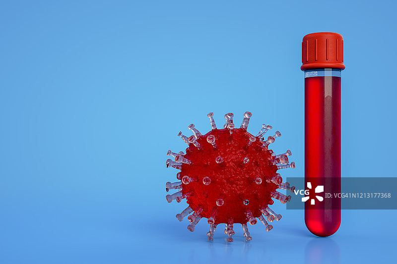 冠状病毒，病毒，细菌，试管，3D背景图片素材