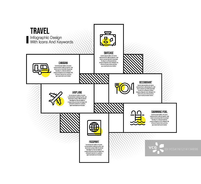 信息图表设计模板与旅游关键字和图标图片素材