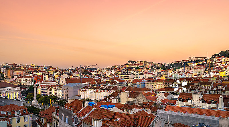 日落时分的里斯本，葡萄牙图片素材
