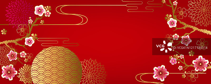 中国花卉节日背景的节日设计图片素材