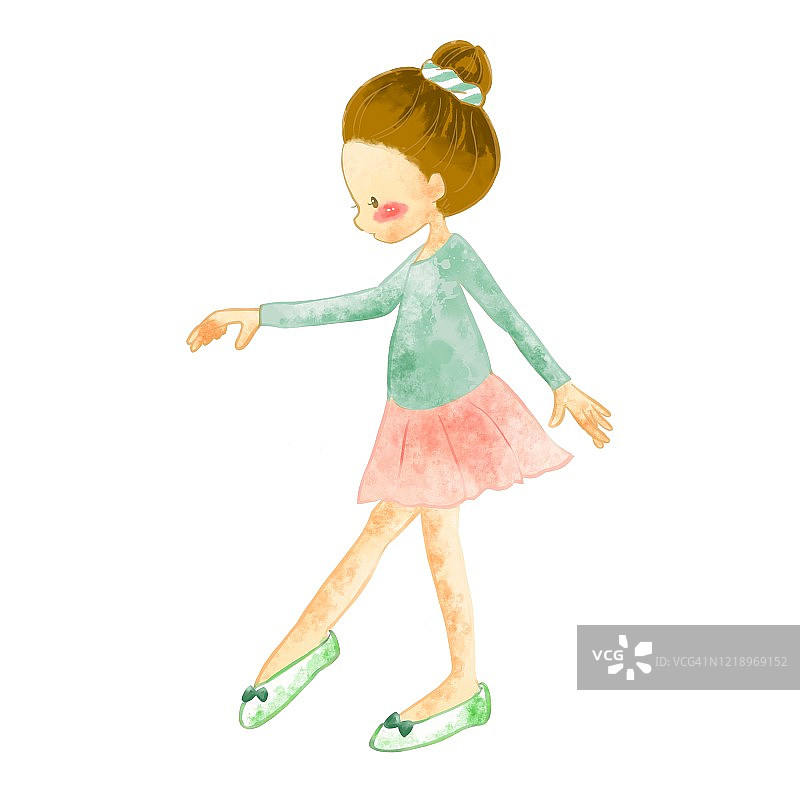 小女孩穿着芭蕾裙在跳舞图片素材