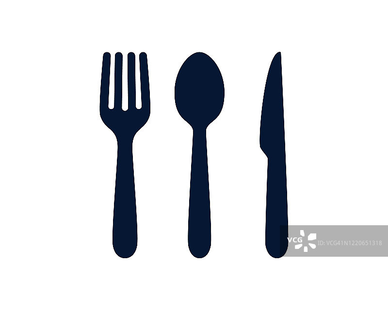 餐桌上的刀叉餐具，表明用餐者或食物的载体图片素材