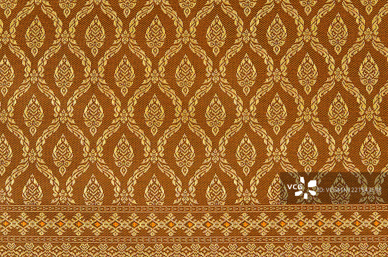 闭合泰国丝绸传统图案背景。纺织纹理背景图片素材