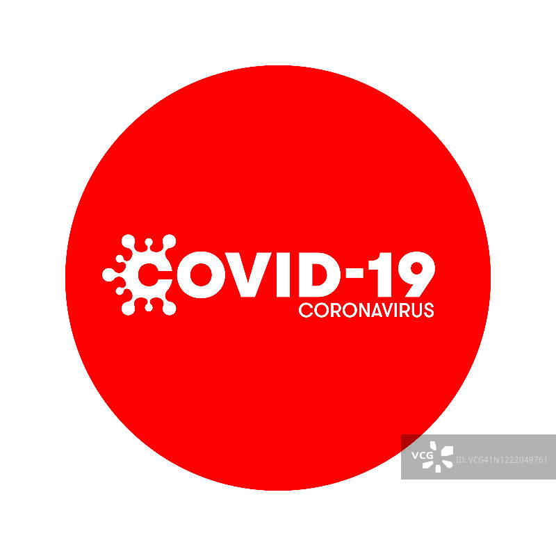 COVID-19信息图形标志。冠状病毒病例证。创意排版设计的博客和新闻发布会在保留圈。流感传播的统一视觉外观。图片素材