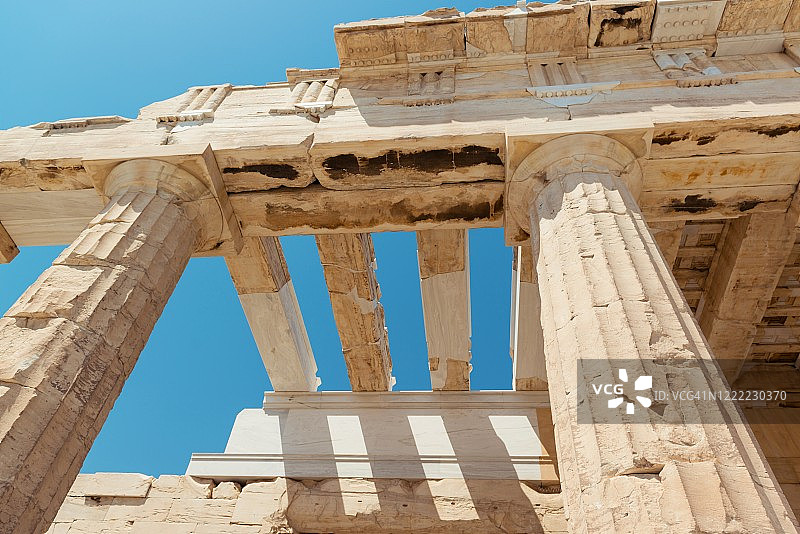 希腊雅典卫城万神殿令人印象深刻的建筑图片素材