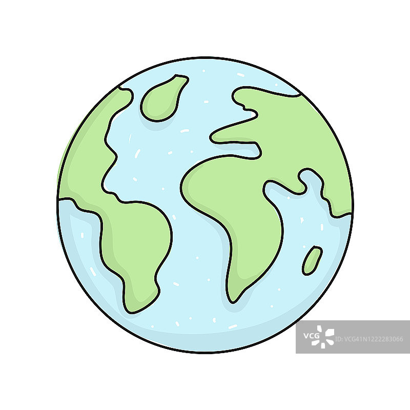 地球线图标，轮廓涂鸦矢量符号插图图片素材