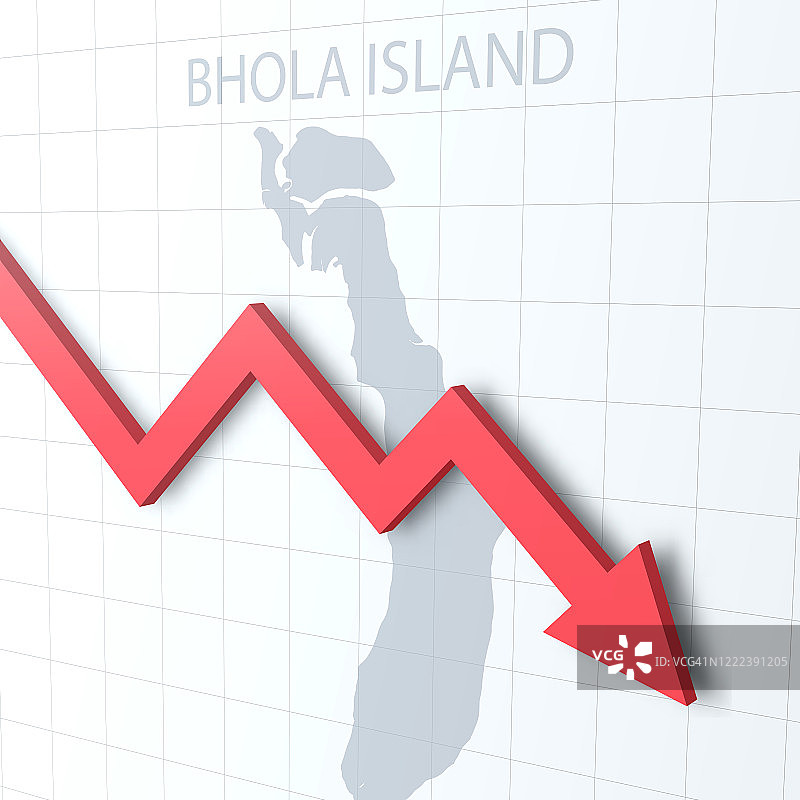 下落的红色箭头与波拉岛地图的背景图片素材