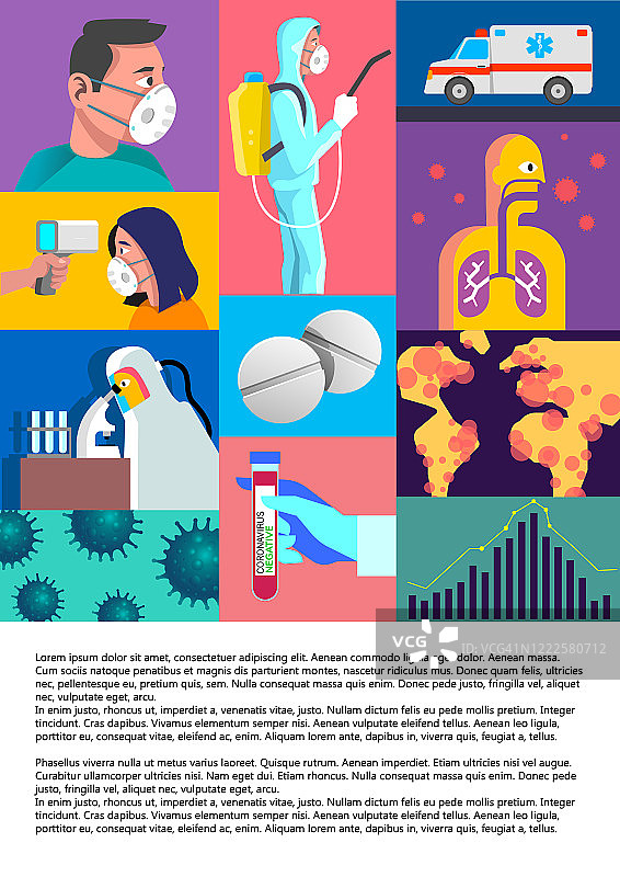 Corona流行病封面和页面设计图片素材
