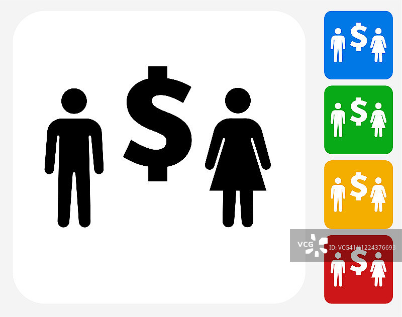 男人和女人与美元符号金钱图标图片素材