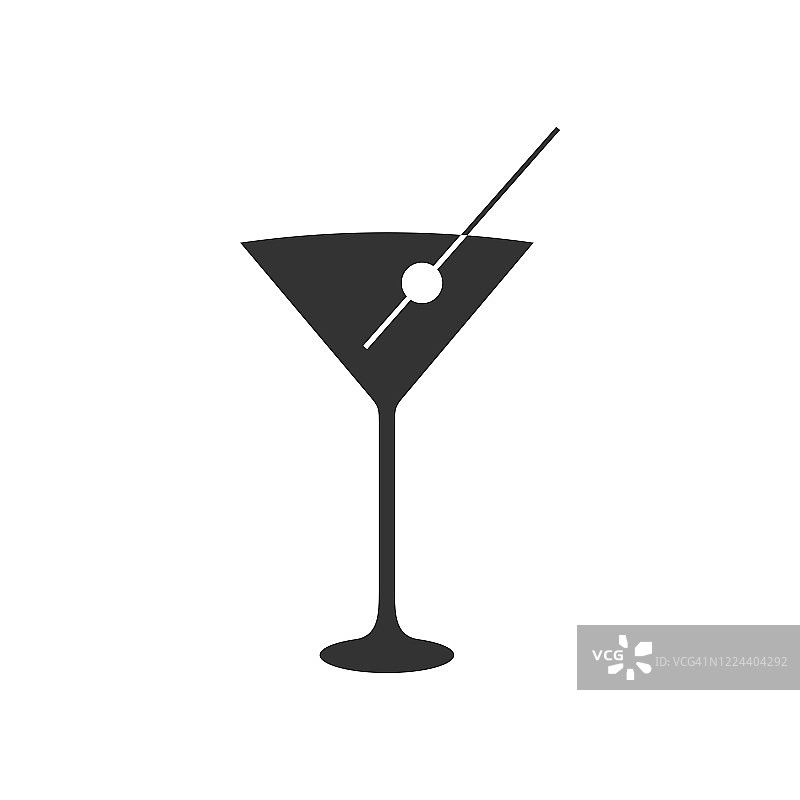鸡尾酒图标标志模板插图设计。向量EPS 10。图片素材