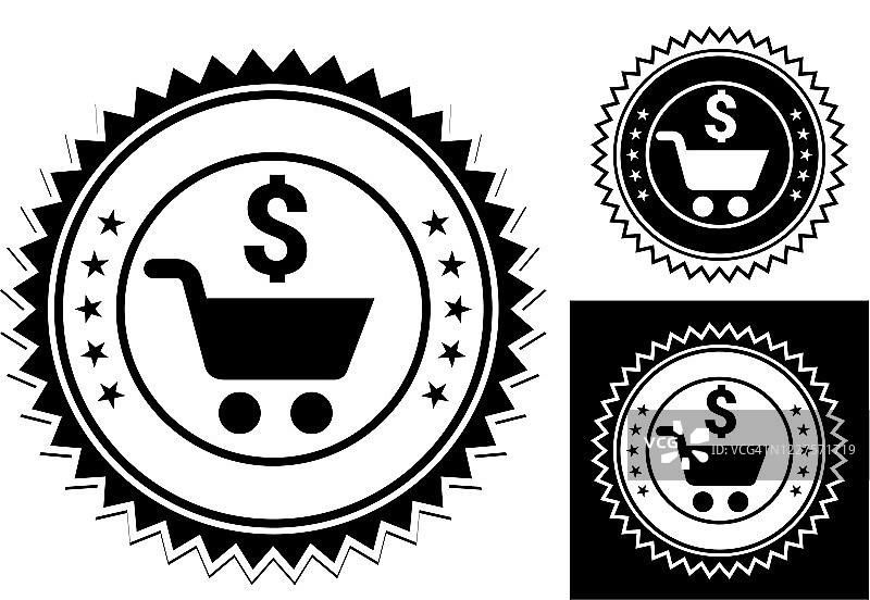购物车与美元标志图标图片素材