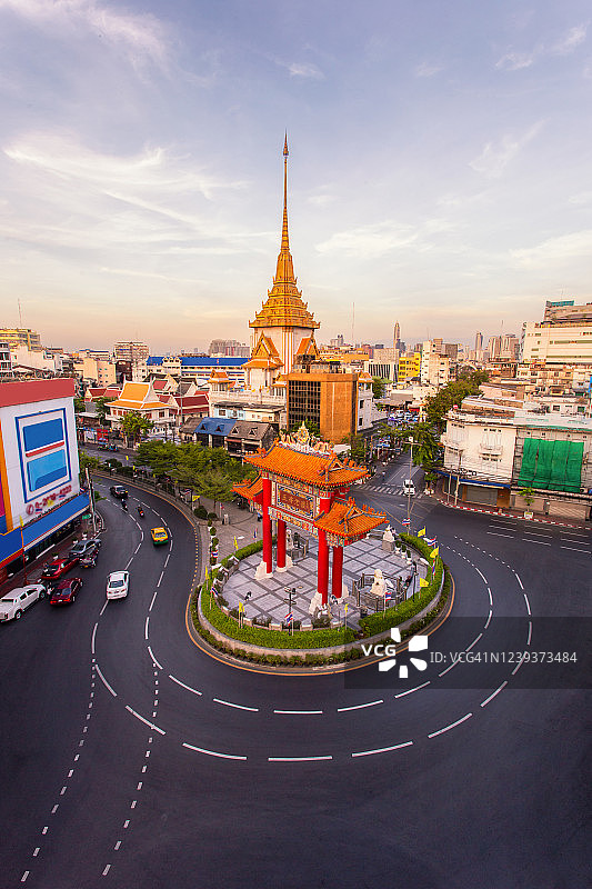 曼谷唐人街或瑶华地区的特里特寺图片素材