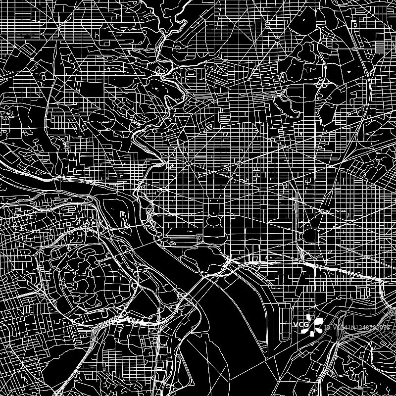 华盛顿DC矢量地图图片素材