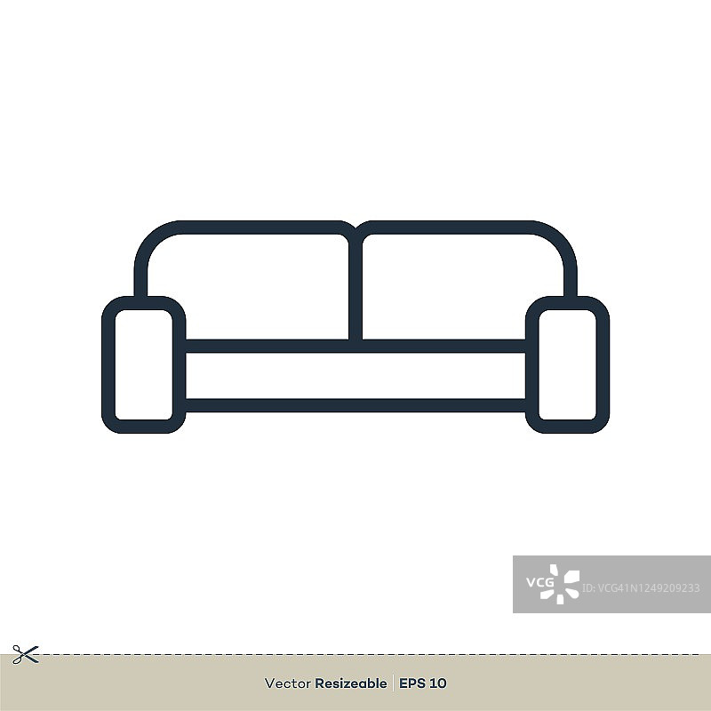 沙发，扶手椅图标矢量标志模板插图设计。向量EPS 10。图片素材