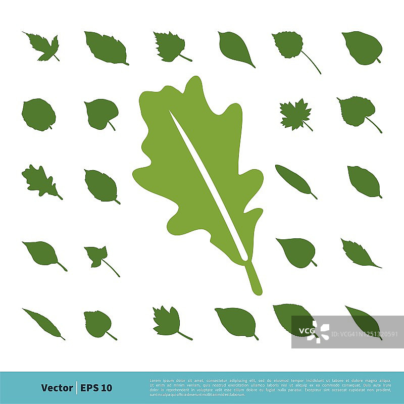 绿叶集生态图标矢量标志模板插图设计。向量EPS 10。图片素材