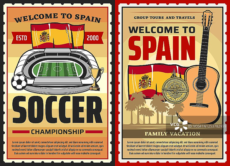 西班牙旅游海报，西班牙文化，地标图片素材