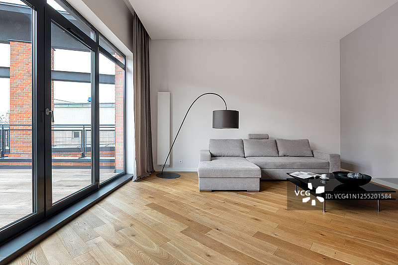 简单的客厅，木地板图片素材