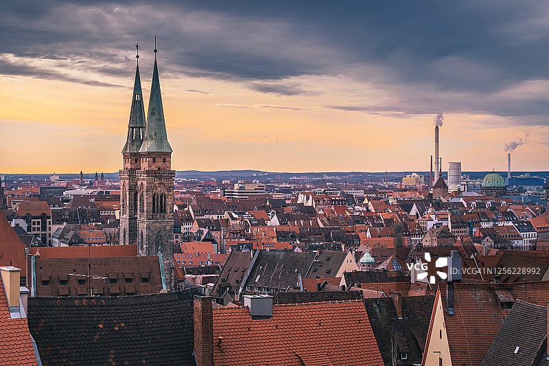 风景的老城纽伦堡城市在德国，欧洲图片素材