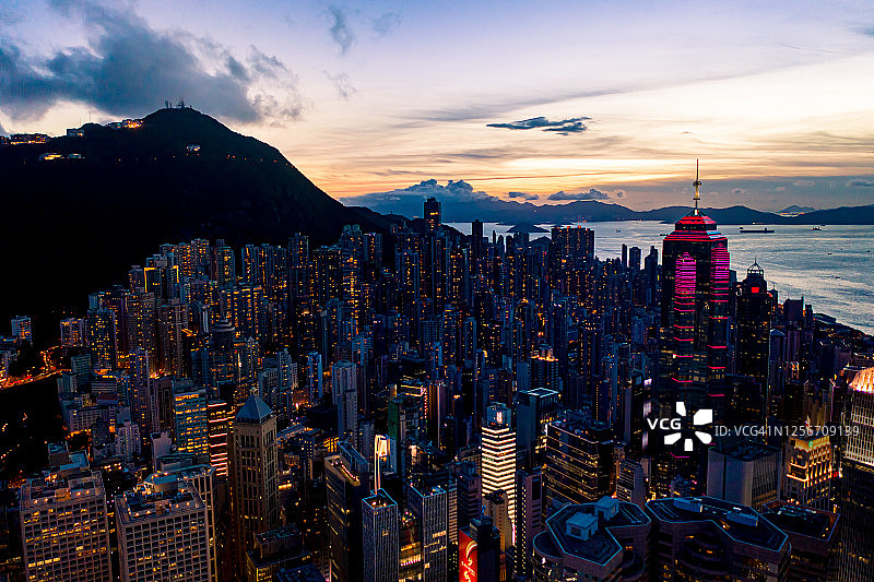 日落时的香港图片素材