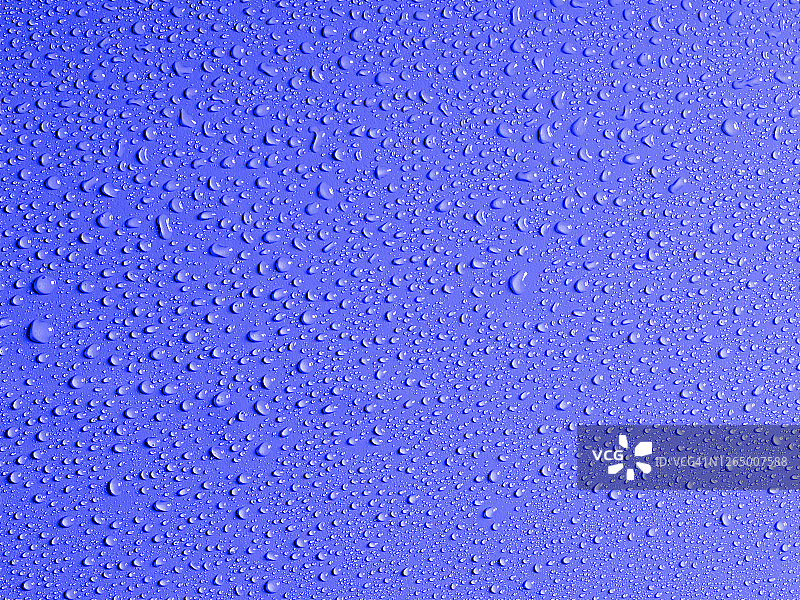 由气泡和水滴在淡紫色背景上形成的纹理的完整框架。图片素材