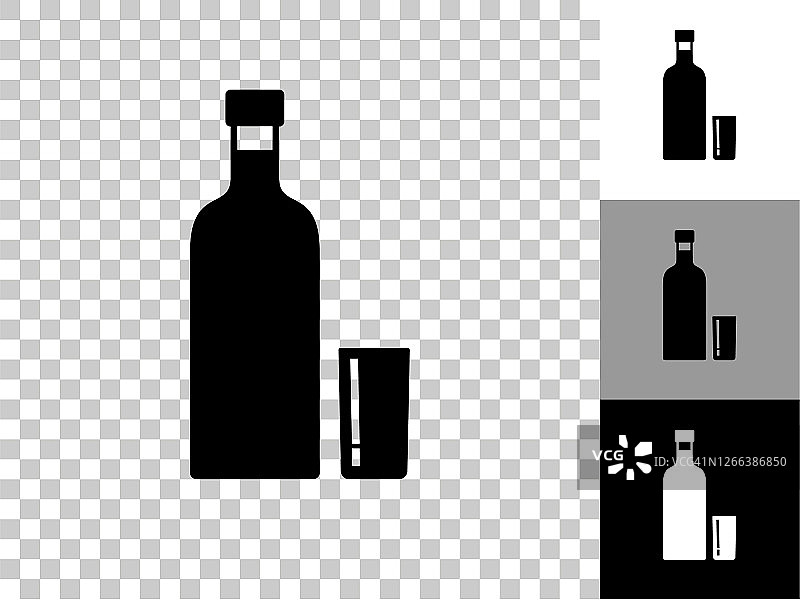 瓶子图标在棋盘上透明的背景图片素材