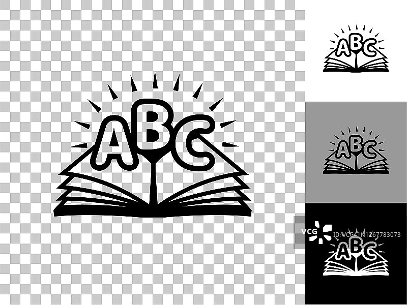 ABC图书图标在棋盘上透明的背景图片素材