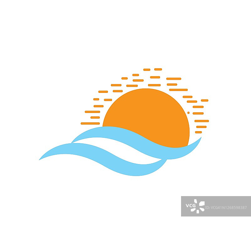 太阳矢量标志夏季图标设计。太阳爆星标志图标。向量黄色太阳符号图片素材