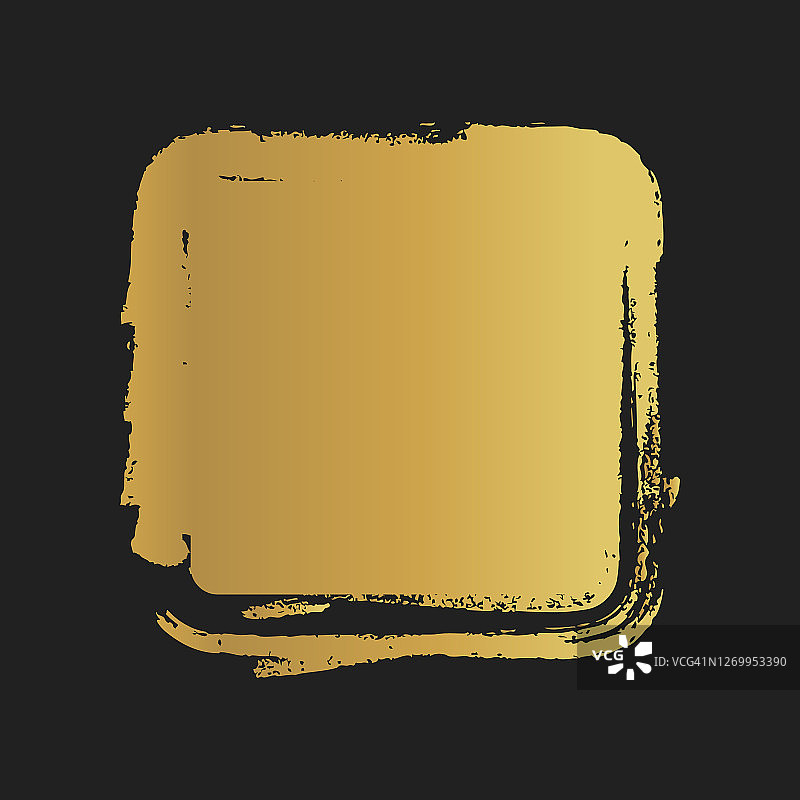 金色Grunge复古画椭圆形状。矢量插图。图片素材