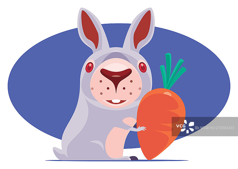 滑稽兔子拿着胡萝卜图片素材